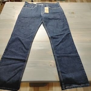 NWT Levi's 514 Jeans Straight Fit Men's 36x34 Blue Dark Wash Denim Stretch
